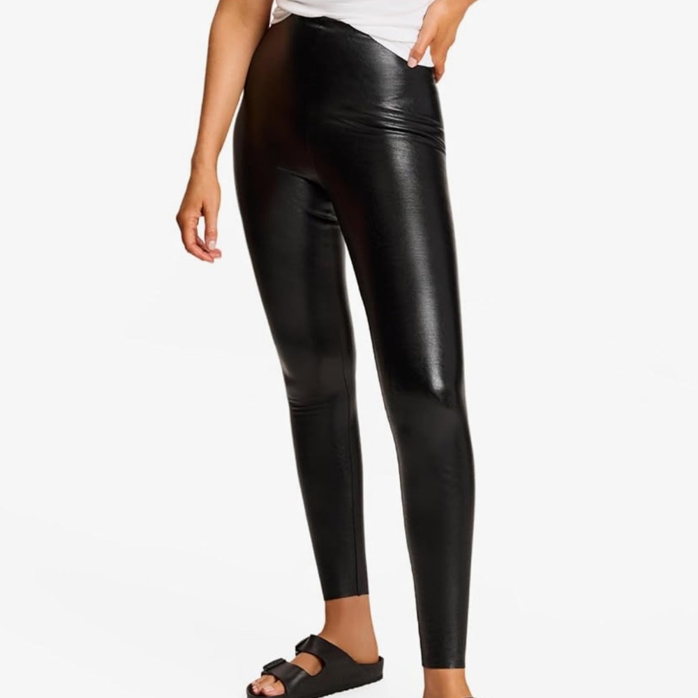 Commando Black Faux Leather Leggings M NEW